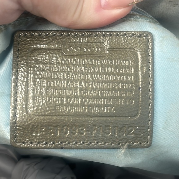 Coach Signature Green Patent Leather Logo Top Handle Zipper Tote Shoulder Bag - Picture 8 of 9